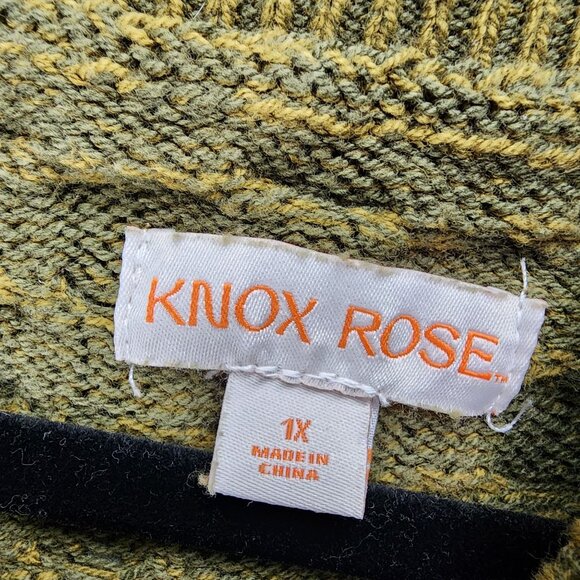 Knox Rose Sweater Womens 1X Green Long Sleeve *GUC* - Picture 2 of 8